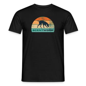 Ich trainiere SCENTWORK - Sonne - Männer T-Shirt - Schwarz - Vorne - AI Model Male 178 light (178cm)
