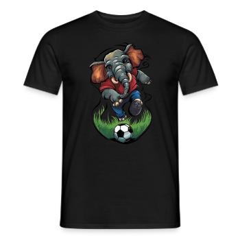soccer soccer ball elephant - Men's T-Shirt - black - Front - AI Model Male 178 light (178cm)