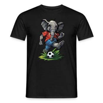Fußball Elefant Elephant Soccer Ball - Men's T-Shirt - black - Front - AI Model Male 178 light (178cm)
