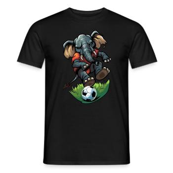 Fußball Calcio Elefant Elefante Palla - Männer T-Shirt - Schwarz - Vorne - AI Model Male 178 light (178cm)