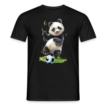 Fußball Panda Ballon de football Soccer Calcio - Men's T-Shirt - black - Front - AI Model Male 178 light (178cm)