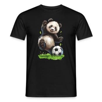 Football Panda Calcio fútbol americano piłka nożna - Men's T-Shirt - black - Front - AI Model Male 178 light (178cm)