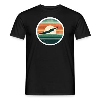 Schwimmen - Männer T-Shirt - Schwarz - Vorne - AI Model Male 178 light (178cm)