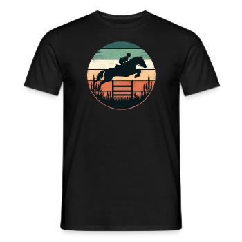 Riding Rider Equestrian Horse - Men's T-Shirt - black - Front - AI Model Male 178 light (178cm)