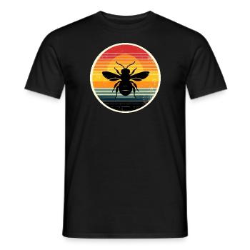 Biene Imker Retro - Männer T-Shirt - Schwarz - Vorne - AI Model Male 178 light (178cm)