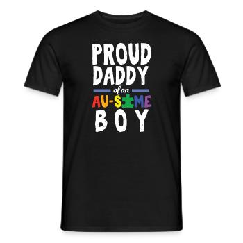 Autism Proud Daddy of an Au Some Boy - Men's T-Shirt - black - Front - AI Model Male 178 light (178cm)