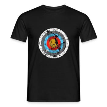 Bogenschießen Zielscheibe Compoundbogen Geschenk - Männer T-Shirt - Schwarz - Vorne - AI Model Male 178 light (178cm)