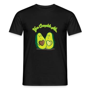 Avocado Love - You Complete Me - Couple Love - Men's T-Shirt - black - Front - AI Model Male 178 light (178cm)