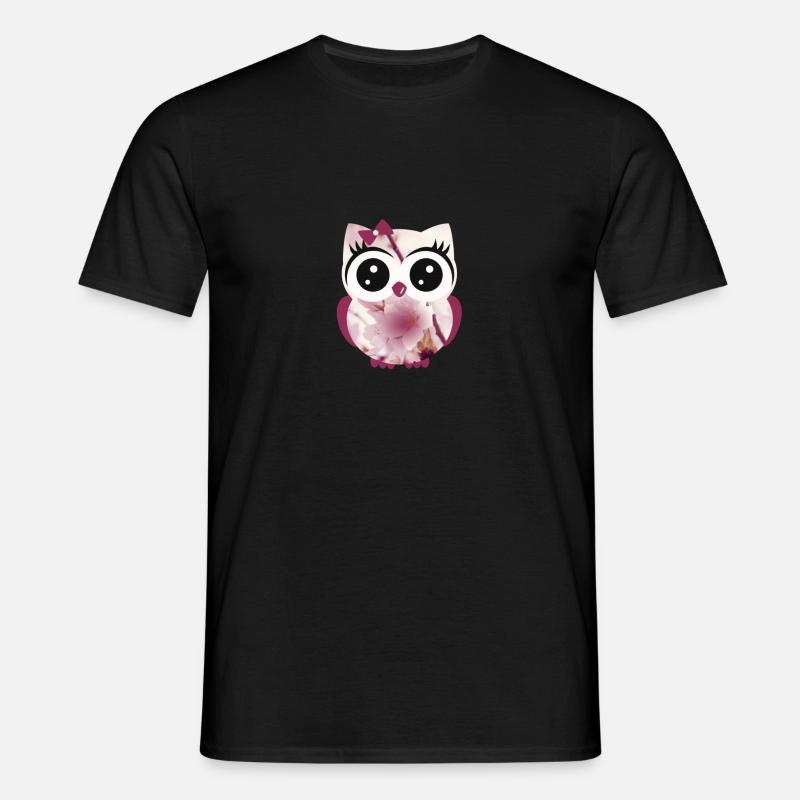 Eule Orchidee - Männer T-Shirt - Schwarz
