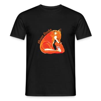 Petit frère - doux renard - T-shirt homme - noir - Devant - AI Model Male 178 light (178cm)