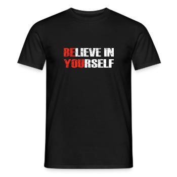 believe in yourself be you lettering gift - Men's T-Shirt - black - Front - AI Model Male 178 light (178cm)
