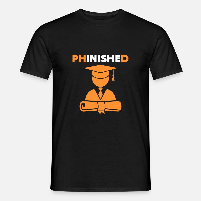 PhinisheD PhD-Absolvent Gift - Männer T-Shirt - Schwarz
