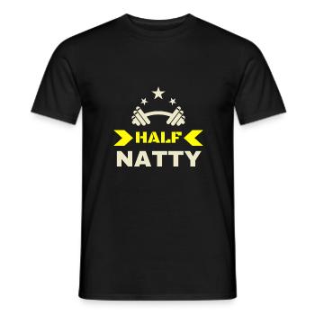 Halb Natty, halb Natürlich Lustiges Fitness-Bodybuilding - Männer T-Shirt - Schwarz - Vorne - AI Model Male 178 light (178cm)