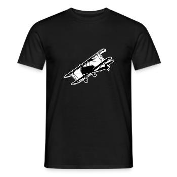 Airplane biplane aviator gift - Men's T-Shirt - black - Front - AI Model Male 178 light (178cm)