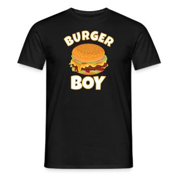 HAMBURGER / CHEESEBURGER: Burger Boy - Männer T-Shirt - Schwarz - Vorne - AI Model Male 178 light (178cm)