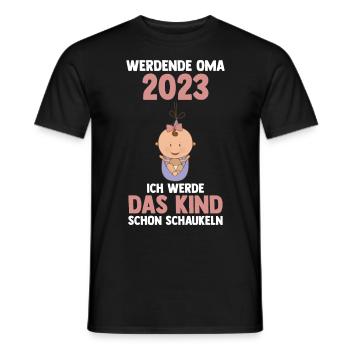 Großmutter 2023 Schwanger Werdende Oma - Männer T-Shirt - Schwarz - Vorne - AI Model Male 178 light (178cm)