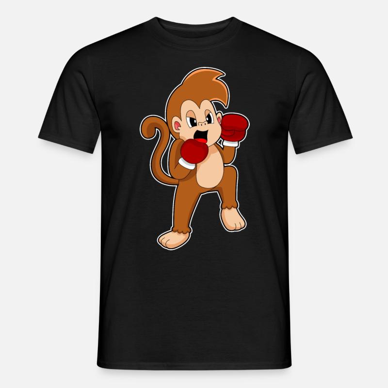 Affe Boxer Boxhandschuhe Boxen - Männer T-Shirt - Schwarz