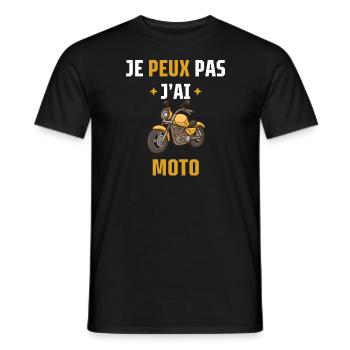 je peux pas j'ai moto - T-shirt homme - noir - Devant - AI Model Male 178 light (178cm)