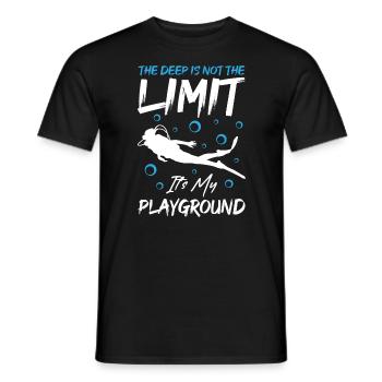 La profondeur n’est pas une limite, c’est mon terrain de jeu - T-shirt homme - noir - Devant - AI Model Male 178 light (178cm)