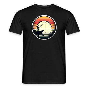 Fishing Angler Fishing Retro - Men's T-Shirt - black - Front - AI Model Male 178 light (178cm)