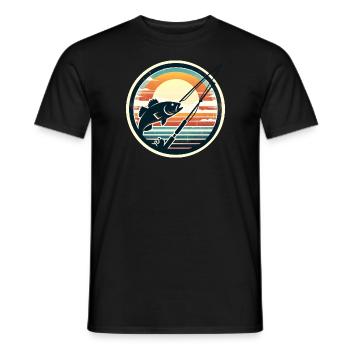 Pêcheur Rétro - T-shirt homme - noir - Devant - AI Model Male 178 light (178cm)