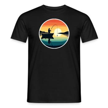 Pêcheur rétro - T-shirt homme - noir - Devant - AI Model Male 178 light (178cm)