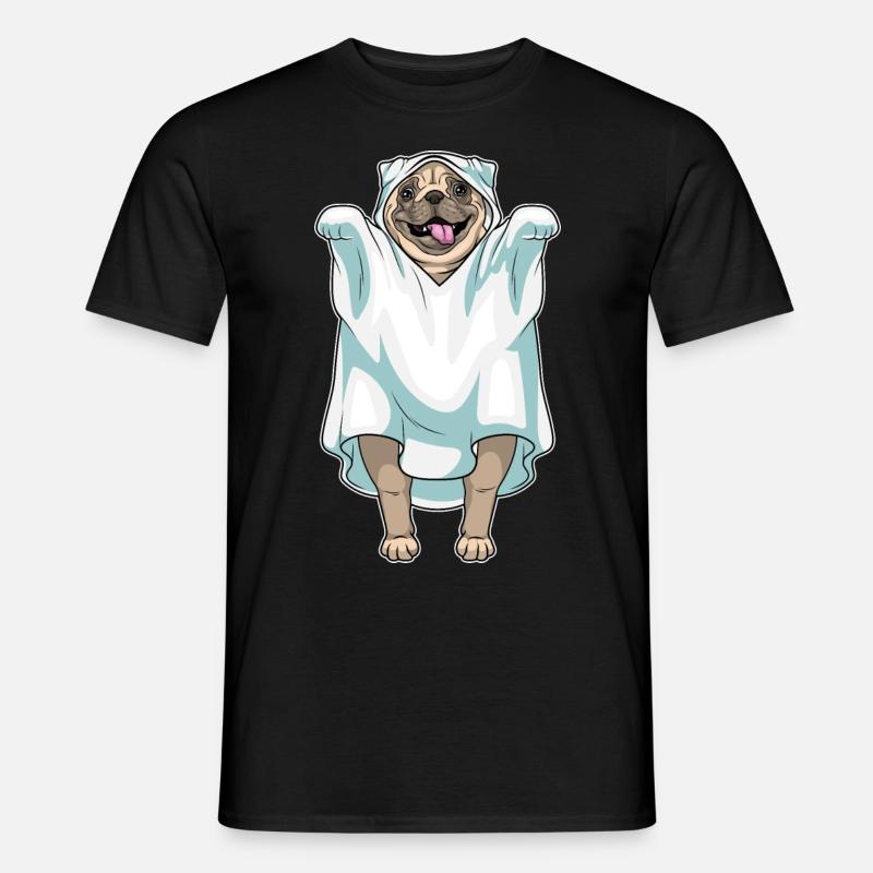 Mops Halloween Geist - Männer T-Shirt - Schwarz