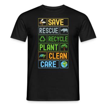 Speichern Retten Recyceln Anlage Saubere Pflege - Männer T-Shirt - Schwarz - Vorne - AI Model Male 178 light (178cm)