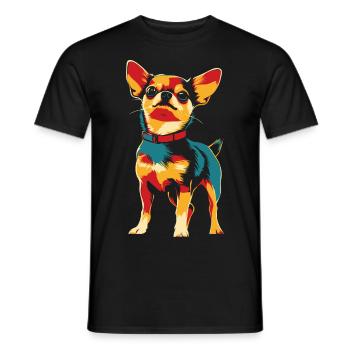 Chihuahua dans un style vintage - T-shirt homme - noir - Devant - AI Model Male 178 light (178cm)
