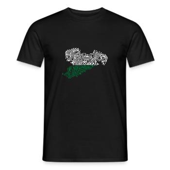Sachsen Flagge Fingerabdruck Bundesland Umriss BRD - Männer T-Shirt - Schwarz - Vorne - AI Model Male 178 light (178cm)