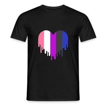 Dripping Gender Fluid Pride Heart - Men's T-Shirt - black - Front - AI Model Male 178 light (178cm)