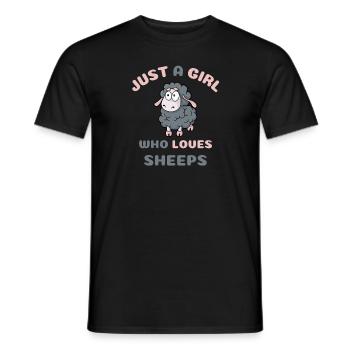 Just A Girl Who Loves Sheeps Cute Sheep Lovers - Men's T-Shirt - black - Front - AI Model Male 178 light (178cm)