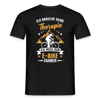 E Bike MTB Spruch Elektro Fahrrad Geschenk - Männer T-Shirt - Schwarz - Vorne - AI Model Male 178 light (178cm)