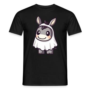 Donkey Halloween Funny Ghost - Men's T-Shirt - black - Front - AI Model Male 178 light (178cm)