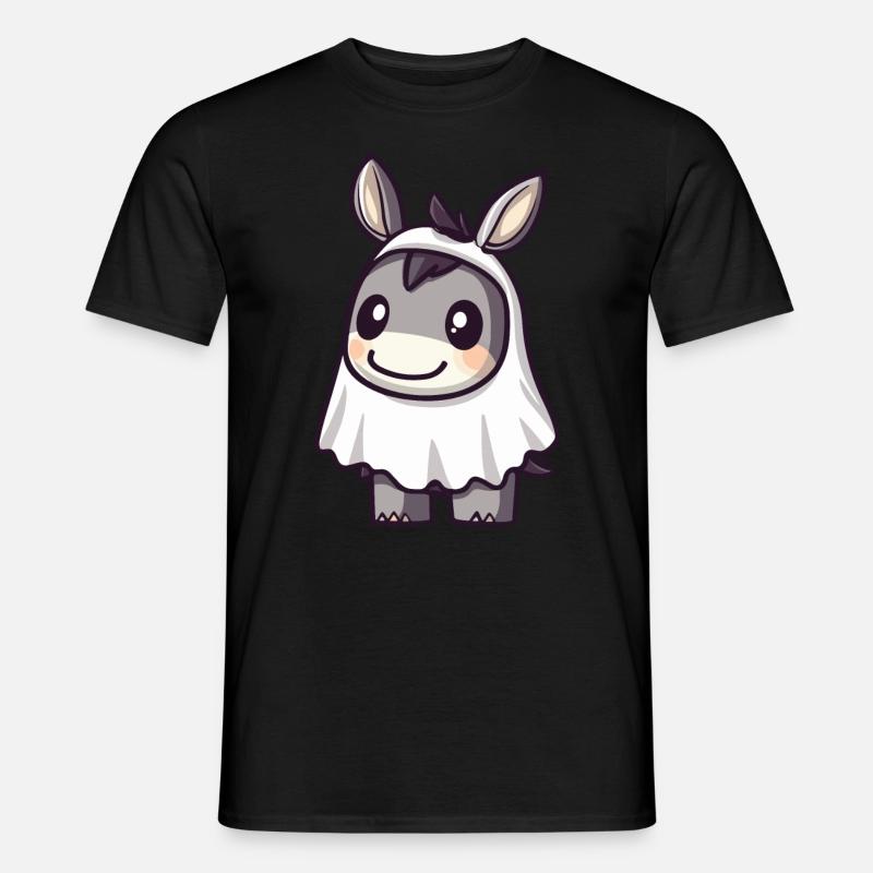Esel Halloween Lustig Geist - Männer T-Shirt - Schwarz