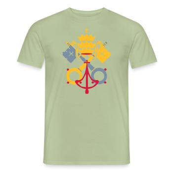 drapeau_vatican2 - Men's T-Shirt - sage - Front - AI Model Male 178 light (178cm)