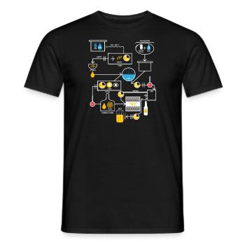 Beer Brewing Schematic | Brewer Brewery Gift - Men's T-Shirt - black - Front - AI Model Male 178 light (178cm)