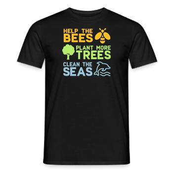 Help the Bees Plant More Trees | Forest trees nature - Men's T-Shirt - black - Front - AI Model Male 178 light (178cm)