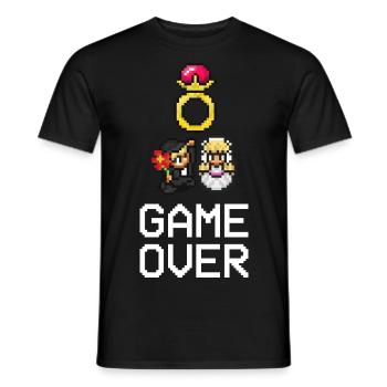 Jeu rétro - Game Over - Marié - Mariage - T-shirt homme - noir - Devant - AI Model Male 178 light (178cm)
