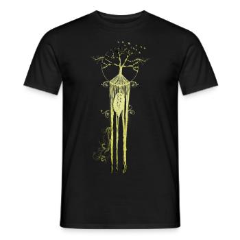 Makrama Baum Boho Gold - Männer T-Shirt - Schwarz - Vorne - AI Model Male 178 light (178cm)