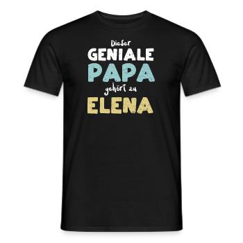 Dieser Geniale Papa Gehört Zu Elena - Männer T-Shirt - Schwarz - Vorne - AI Model Male 178 light (178cm)