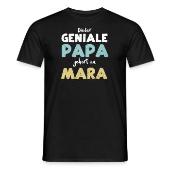 Dieser Geniale Papa Gehört Zu Mara - Männer T-Shirt - Schwarz - Vorne - AI Model Male 178 light (178cm)