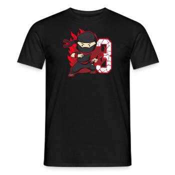 Ninja Fighter Birthday Boy 3 years old Ninjas - Men's T-Shirt - black - Front - AI Model Male 178 light (178cm)