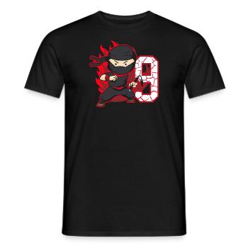 Ninja Fighter Birthday Boy 9 years old Ninjas - Men's T-Shirt - black - Front - AI Model Male 178 light (178cm)