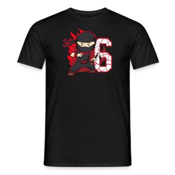 Ninja Fighter Birthday Boy 6 years old Ninjas - Men's T-Shirt - black - Front - AI Model Male 178 light (178cm)