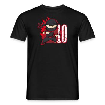 Ninja Fighter Birthday Boy 10 Years Old Ninjas - Men's T-Shirt - black - Front - AI Model Male 178 light (178cm)