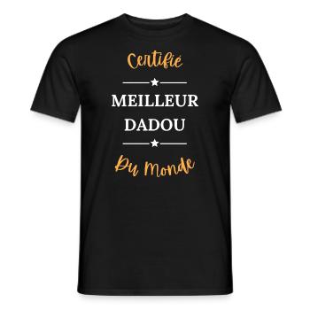Certifié meilleur dadou du monde - T-shirt homme - noir - Devant - AI Model Male 178 light (178cm)
