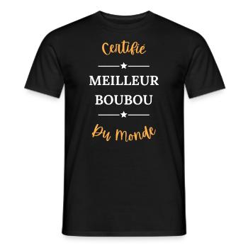 Certifié meilleur boubou du monde - T-shirt homme - noir - Devant - AI Model Male 178 light (178cm)