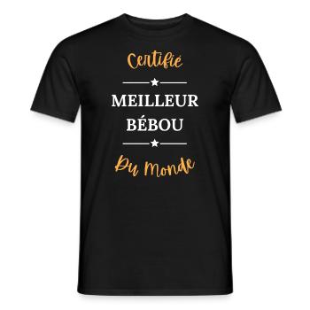 Certifié meilleur bébou du monde - T-shirt homme - noir - Devant - AI Model Male 178 light (178cm)