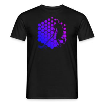 Floorball Hockey Salibandy Floorball Men - Men's T-Shirt - black - Front - AI Model Male 178 light (178cm)